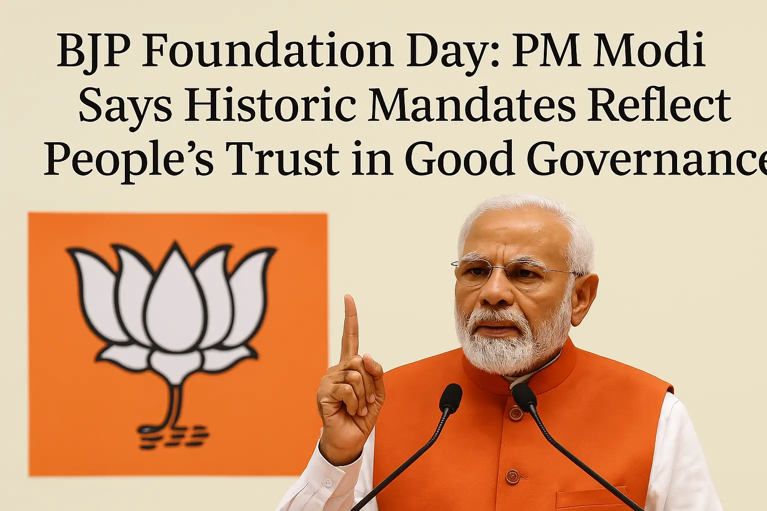 BJP Foundation Day: PM Modi Says Historic Mandates Reflect People's Trust in Good Governance