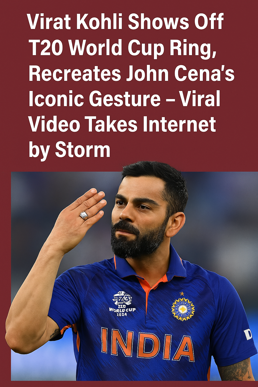 Virat Kohli Flaunts T20 WC Ring with John Cena's Move – Internet Can’t Keep Calm!