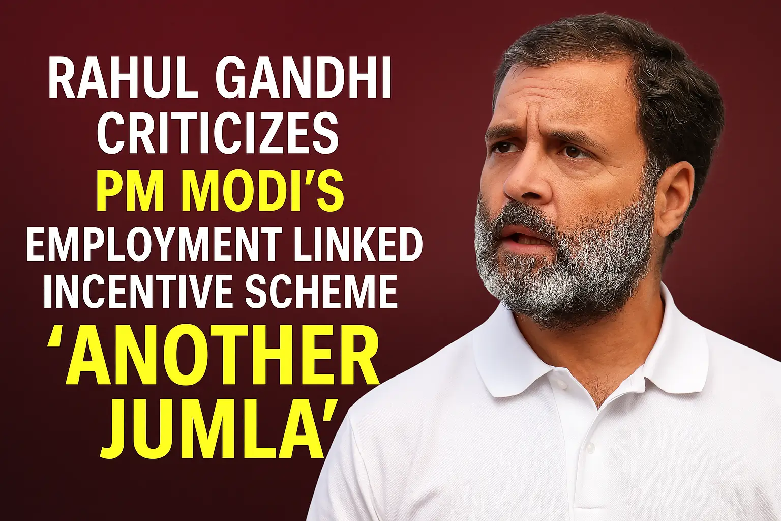 Rahul Gandhi Criticizes PM Modi’s Employment Linked Incentive Scheme, Calls It 'Another Jumla'