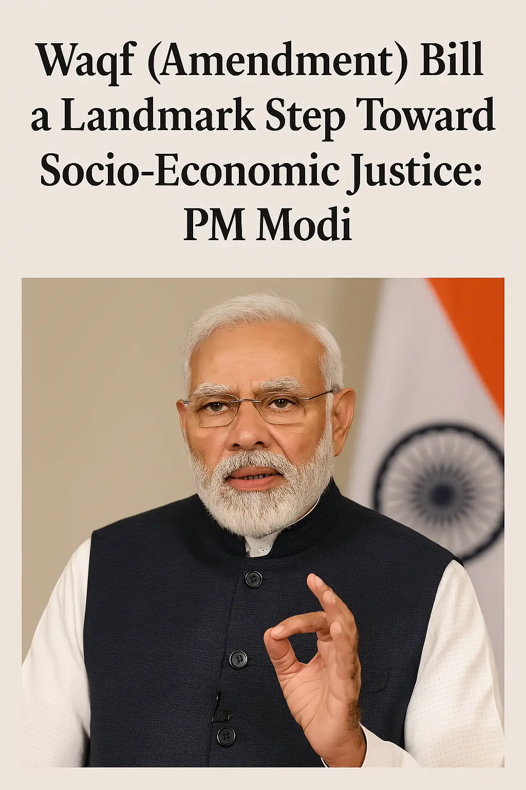 Waqf (Amendment) Bill a Landmark Step Toward Socio-Economic Justice: PM Modi